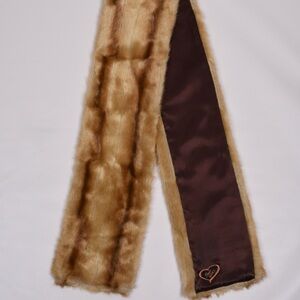 Faux Fur Scarf in Tan and Brown